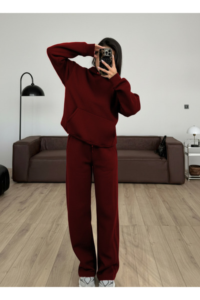 BARLİZ طقم بدلة رياضية نسائية فضفاضة للجنسين موديل Kalın قصة فضفاضة