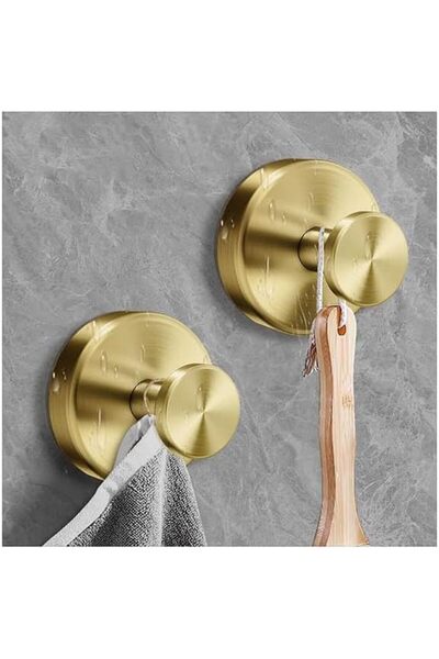 Saharaz 2 Pcs No-Drill Hooks,Stainless Steel Waterproof Suction Cup Hooks, fo...