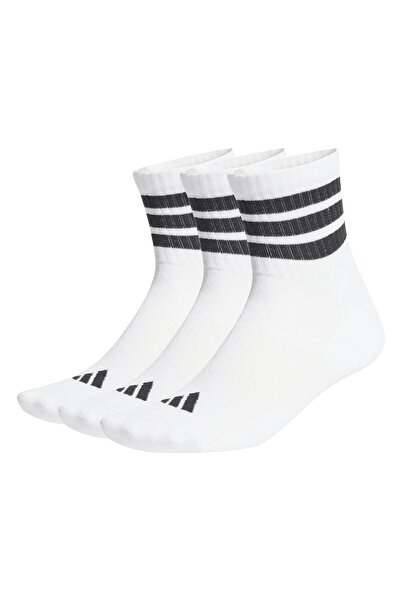 adidas Unisex Quartersocken, 3er-Pack – 3-Streifen Cushioned Sportswear Mid-C...