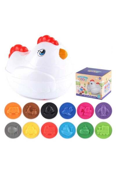 Yelajoy Chicken Toy Set Matching Eggs, Egg Toys Sorter with 12 Eggs, Sensory Learning Fine Motor Skills Toys