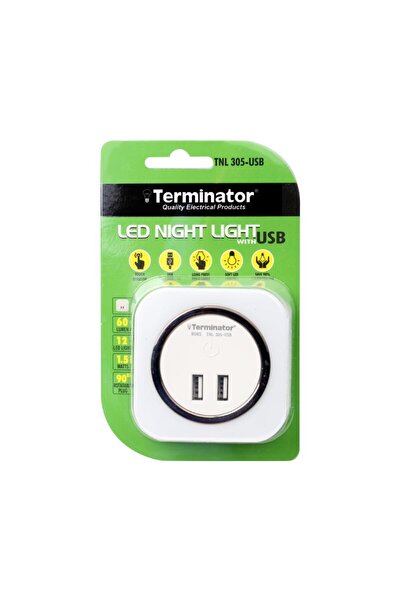 Terminatör Terminator 2 USB Night Light (2A) & Touch On and Off Switch