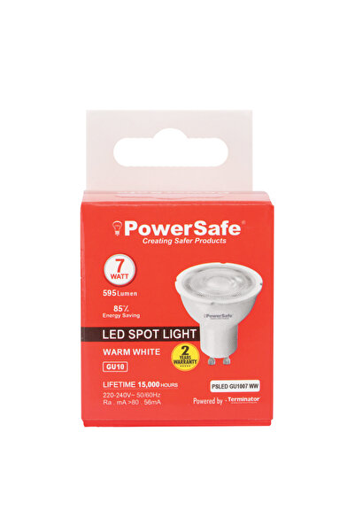 POWER SAFE مصباح كشاف LED من باور سيف، قاعدة GU10، 7 واط، ضوء نهاري