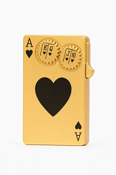 Tobacium Kart Desenli Gold Siyah Özel Tasarım Çakmak