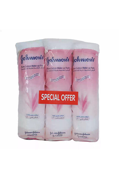 Johnson's Johnsons Pure Cotton Make Up Pads 100 percent Pure Cotton- 3X80pcs