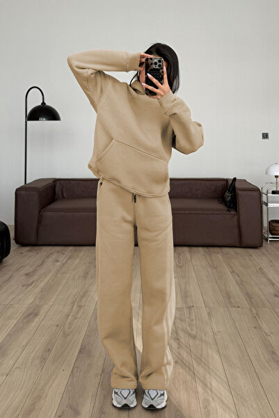 BARLİZ KADIN Baggy Unisex Trend Model Kalın Oversize Eşofman Takımı