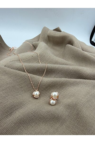 SURA SILVER İNCİ MODEL 925 AYAR ROSE GÜMÜŞ SET