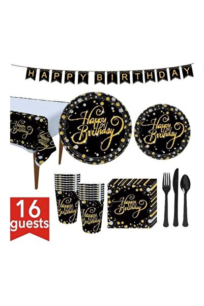 DOMEET 114-Piece Happy Bithday Party Pack Tableware Cups Napkin Tissue Straws...