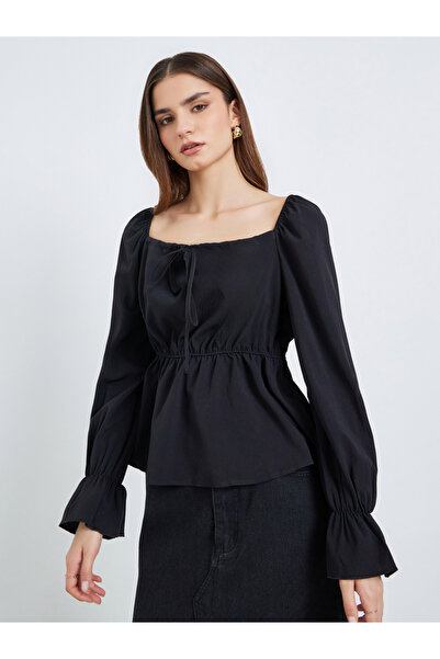 Styli Women Long Sleeve Square Neck Blouse