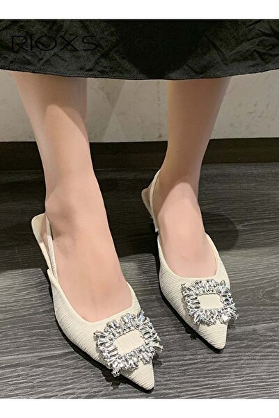 RIOXS صندل نسائي بكعب عالٍ مغلق من الأمام، مقدمة مدببة وكعب عريض منخفض، سهل ا...