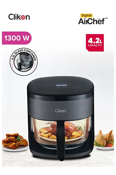 CLIKON مقلاة هوائية رقمية متعددة الوظائف سعة 4.2 لتر CK354 أسود