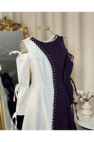 vanus fashion 5817 -فستان ميدي (لونين)