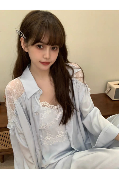 1way طقم بيجامه سماوي اربع قطع