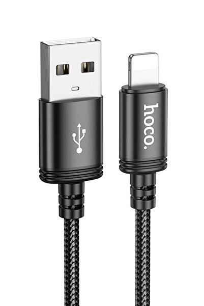 Hoco X89 USB-A to Lightning 2.4A Data and Charging Cable, Embroidered, 2m, Black