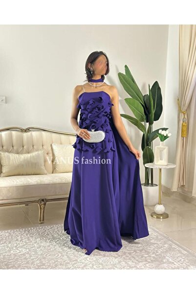 vanus fashion 6234-فستان موفي أنيق بتصميم عصري