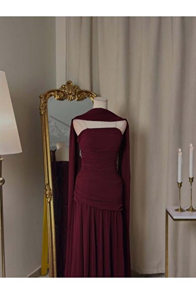 vanus fashion 6270- فستان برغندي أنيق بتصميم وراحة مطلقة!