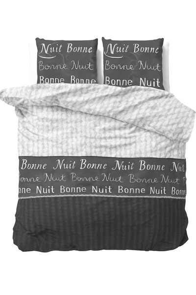 OEM Sleeptime Bonne Nuit 4 Duvet Cover Anthracite 200x220 cm – Soft cotton, 2 pillowcases included