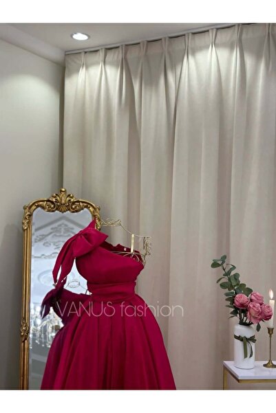 vanus fashion فستان سهرة طويل فوشي 3938
