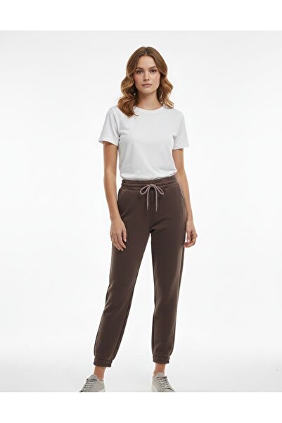 Ceyda Nur Örkcü Women's Fleece-Lined Sweatpants with Elasticated Cuffs