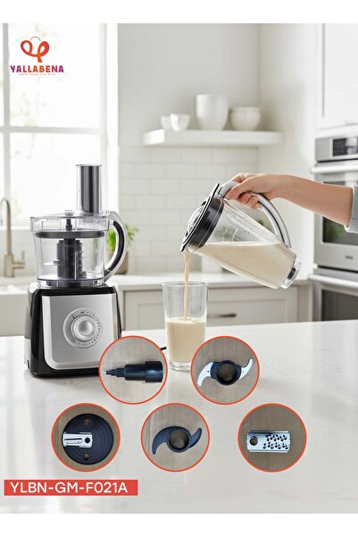 Yallabena Multi-Function Food Processor 500W, Stainless Steel Blades