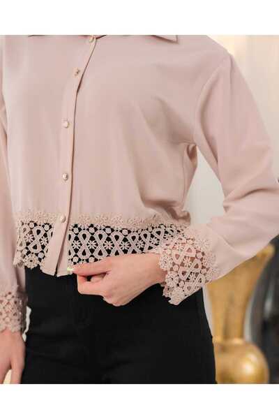 moda src New Season Lace Detailed Stylish Women's Blouse