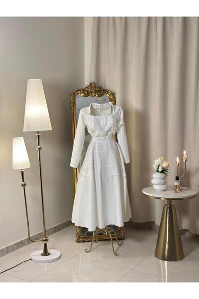 vanus fashion 5991- فستان ميدي ( 2 لونين )