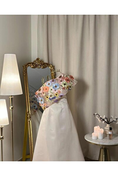 vanus fashion 5698 -فستان فاخر بلمسة زهرية أنيقة (لونين)