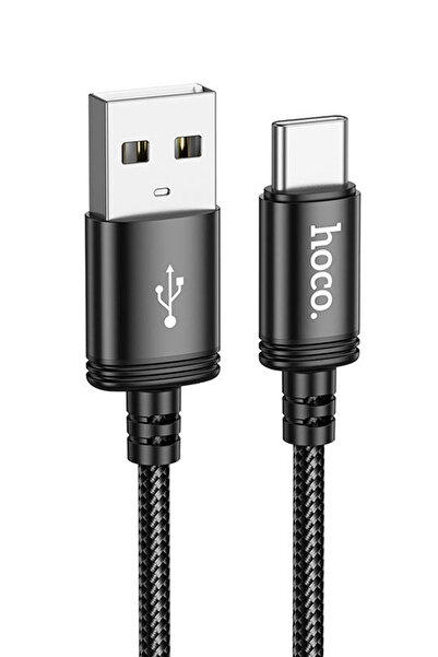 Hoco X89 USB-A to USB-C 3A Data and Charging Cable, Embroidered, 2m, Black