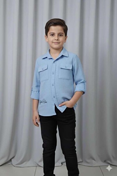 Mixlife Kids طقم مكون من قطعتين للأولاد من ميكسليفي يتكون من قميص من الموسلين...