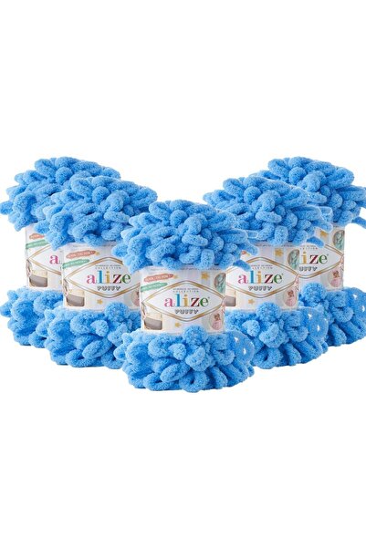 Alizer 5-pack hand knitting yarn - 289 Medium Blue - 100g. 9 Mountain Finger Knitting Yarn