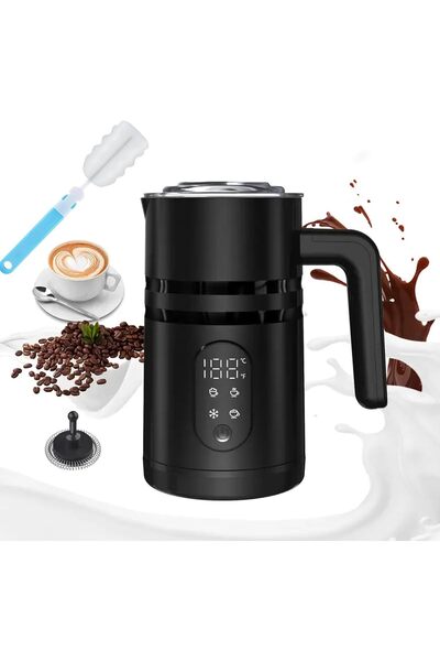 Beauenty جهاز رغوة الحليب الكهربائي 4 في 1، تحكم بدرجة الحرارة بإضاءة LED، سع...