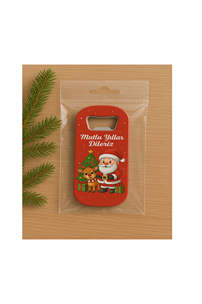 BFM DİJİTAL BASKI ÜRÜNLERİ Yılbaşı Temalı Dik Magnet Şişe Açacak 10 Adet – He...