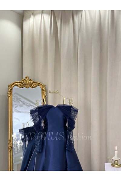 vanus fashion فستان سهرة طويل ( 2 لونين ) 4215