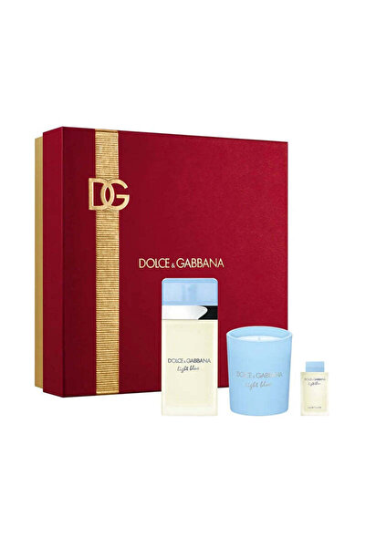 Dolce&Gabbana مجموعة دولتشي اند غابانا لايت بلو للنساء، أو دو تواليت 50 مل + أو دو تواليت 4.5 مل + شمعة 70 جم
