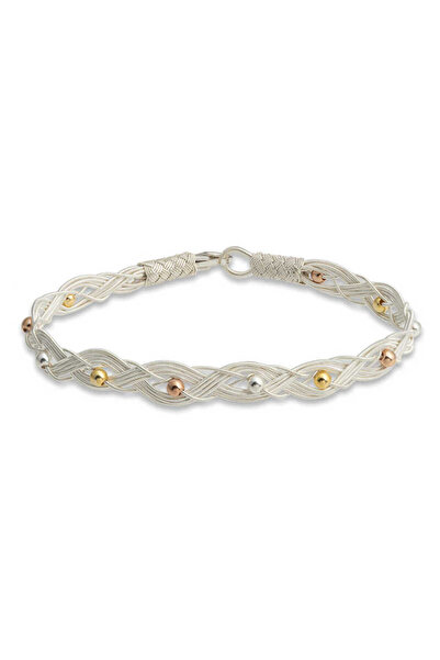 Aya Diamond Gümüş Kazaziye Örgü Bileklik