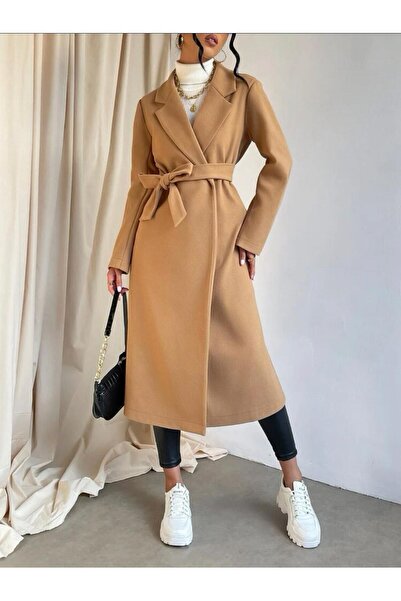 mass fashion Kadın Yırtmaç Detaylı Kaban