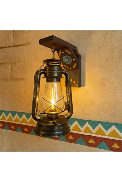 Generic Copper Wall Sconce Lantern - Vintage with E14 Bulb Base
