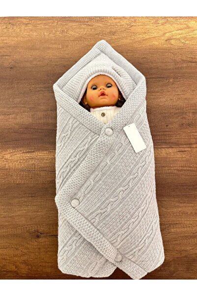 BABY SCENT85x85 YUMOŞ TRİKO -İÇ KUZU KUMAŞ BEBEK KUNDAK GRİ