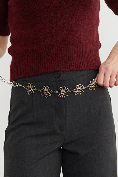 Fulla Moda Ζώνη με αλυσίδα με λεπτομέρεια λουλουδιών