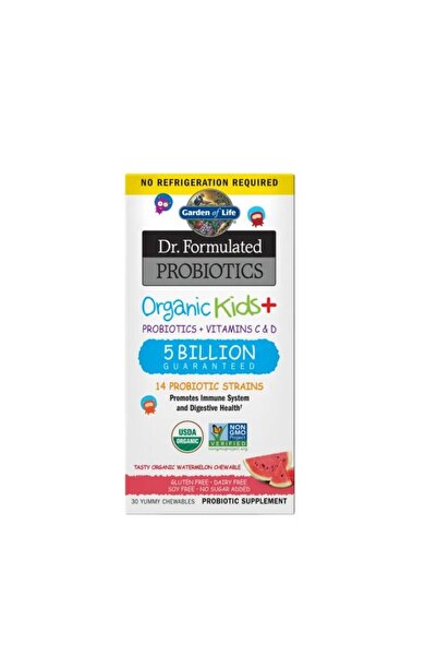 GARDEN OF LIFE Kids + Dr. Probiotice masticabile cu pepene verde, formulate de Kids + Dr., 30 capsule masticabile -