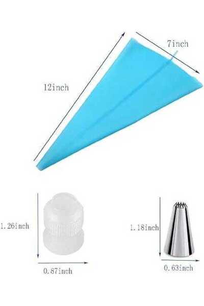 genric Piping Bag and Tips Cake Decorating Kit - 6 Stainless Steel Nozzles with Reusable Silicone Pas
