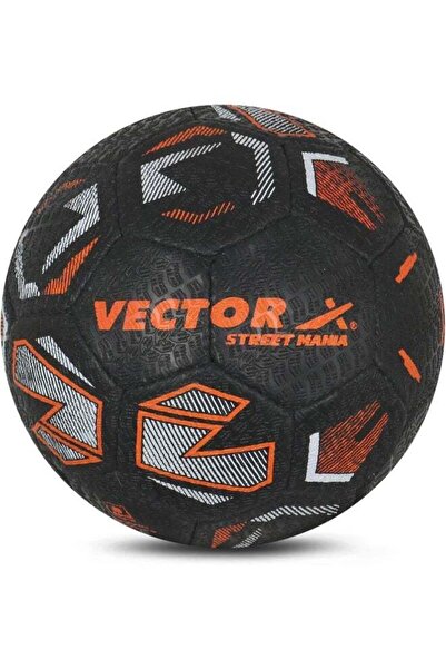 Vector X Street-Mania Football – Size 5, Durable Black & Orange Soccer Ball f...