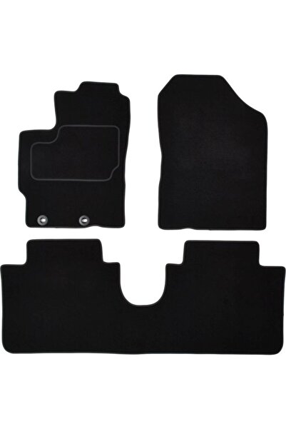 Mammoth Set covorase auto velur 3 buc, Fata/Spate, negru, potrivit TOYOTA YAR...