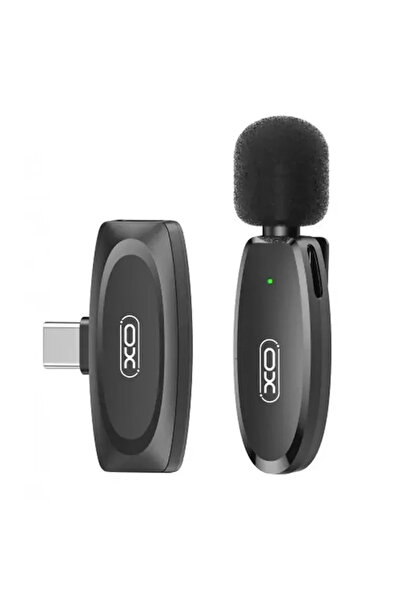 Xo Microfon Lavalier Wireless MKF08A, 6 ore, 2.4 GHz, USB-C, Negru