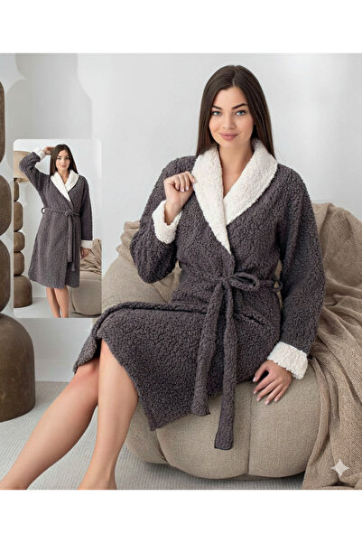 Kocabey Sharpi Welsoft Plush Home Bathrobe, Soft Dressing Gown