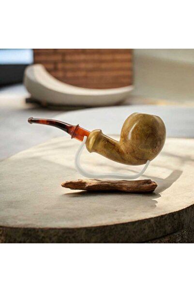 Altınışık Lületaşı El Yapımı Ekstra Filtre Uyumlu Bal Tonlu Lületaşı Pipo – Akrilik Ağızlıklı, Kılıflı