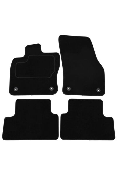 Mammoth Set covorase 4 buc, fata/spate, velur negru, potrivit VW T-ROC 12.19-...