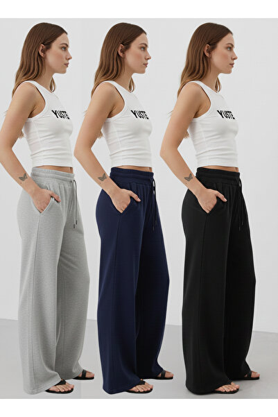 CAONNES 3 τεμάχια ΧΕΙΜΕΡΙΝΑ ΦΟΡΜΑΛΑ ΠΑΝΤΕΛΟΝΙΑ με ραφές, Μαύρο, Γκρι, Ναυτικό...