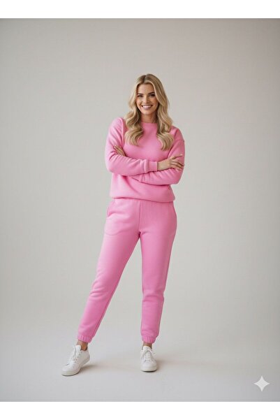 FAVORİST Women's 3 Thread Crew Neck Soft Set