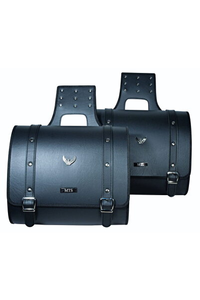 MTS Deri Heybe Yan Çanta İkili (Siyah)