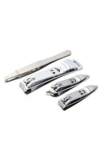 Lawazim طقم مانيكير 4 قطع - مقص أظافر صغير قياسي مائل مع ملقط